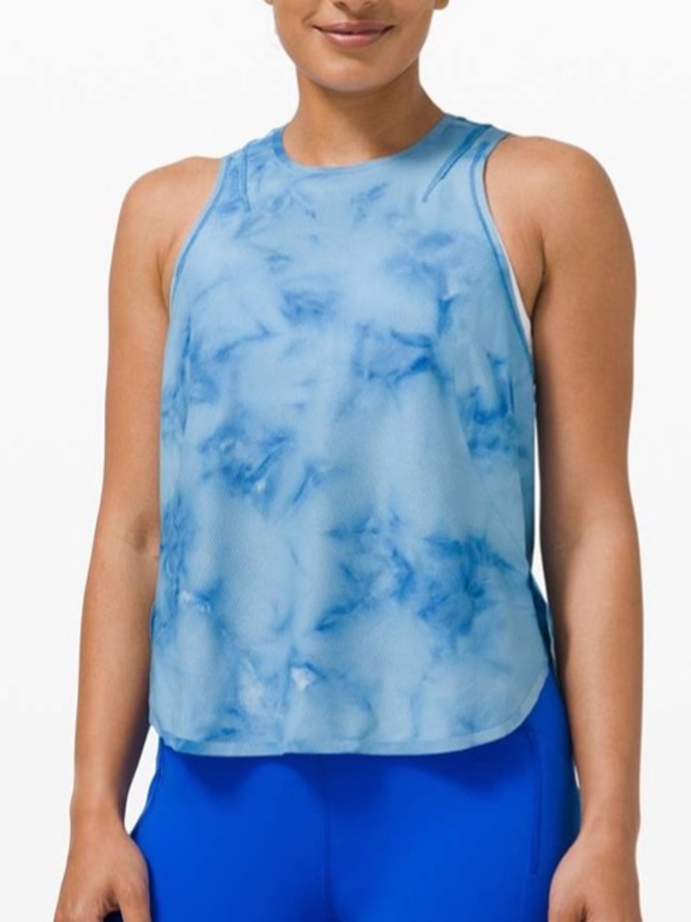 Lightweight Run Kit Tank Top tidal dye vapor Hawaiian blue